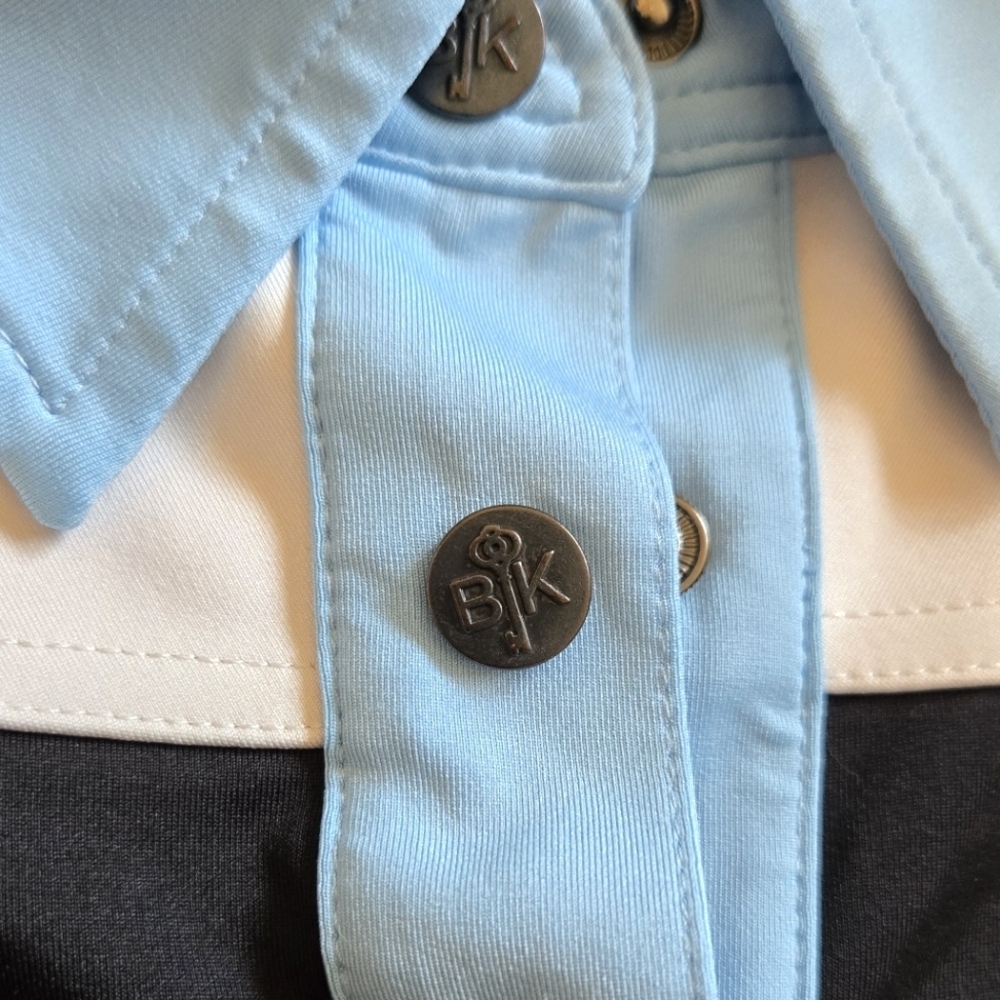 Belyn Key Women's Black and Blue Polo Shirt Short Skeeve Golf Top Size M - Picture 7 of 10